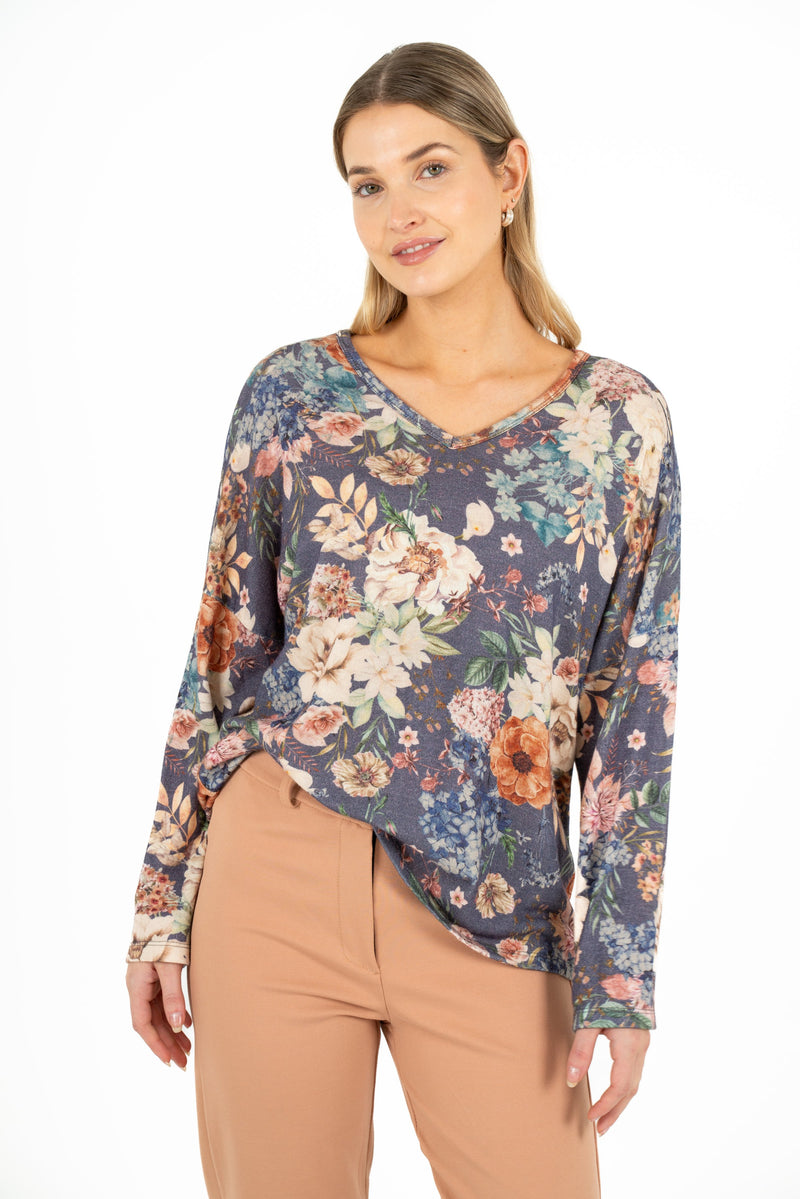 M Floral Knit Top