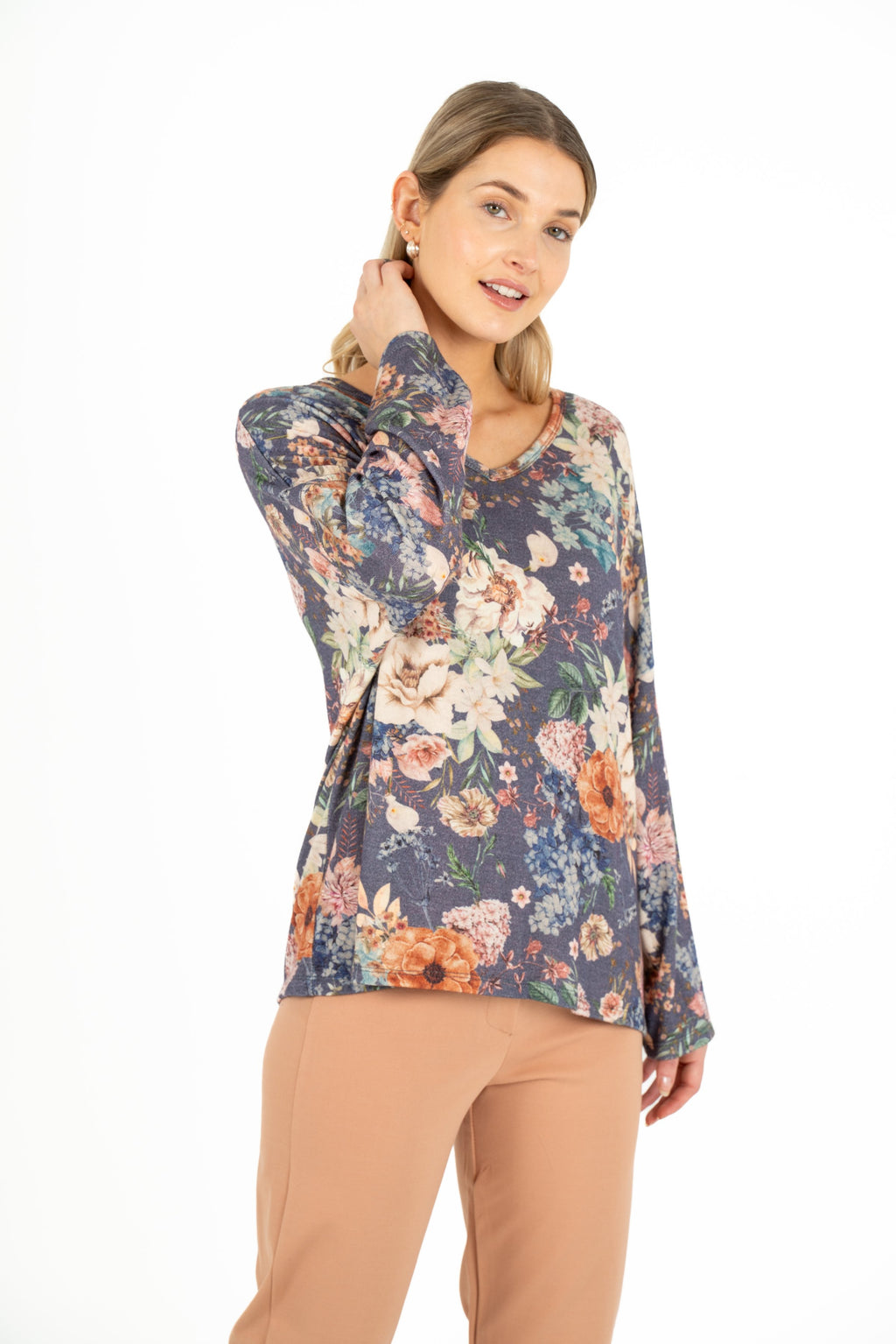 M Floral Knit Top