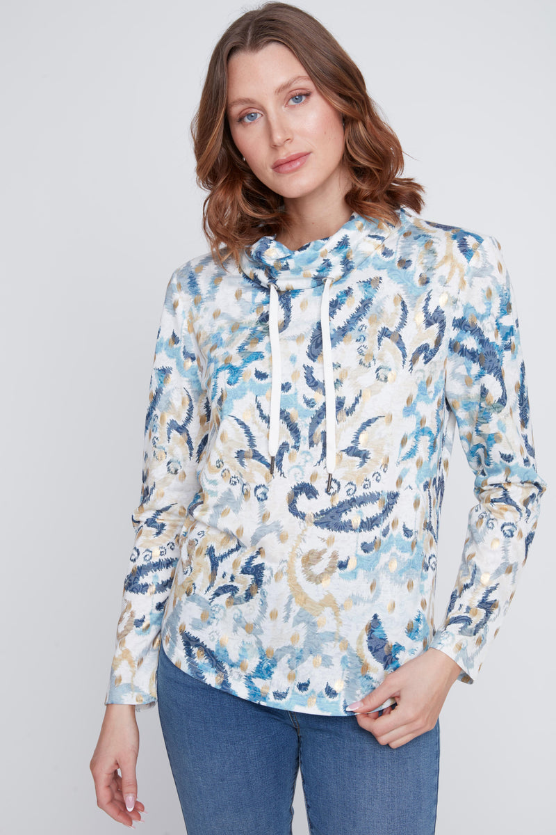 CYC Printed Casual Cowl Neck Top