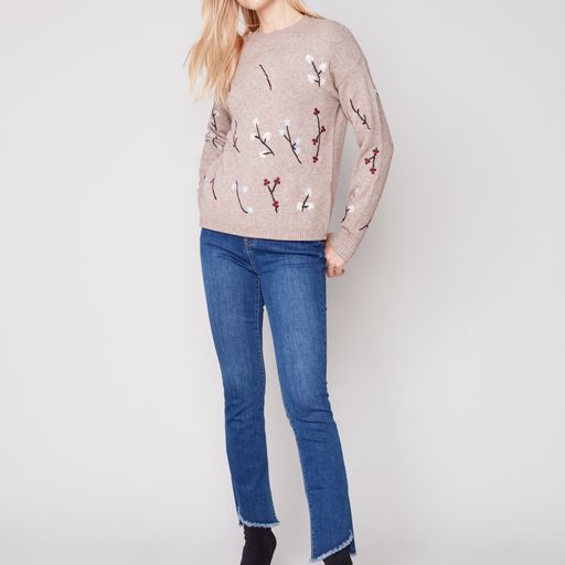 Charlie B Sweater w/Flower Embroidery