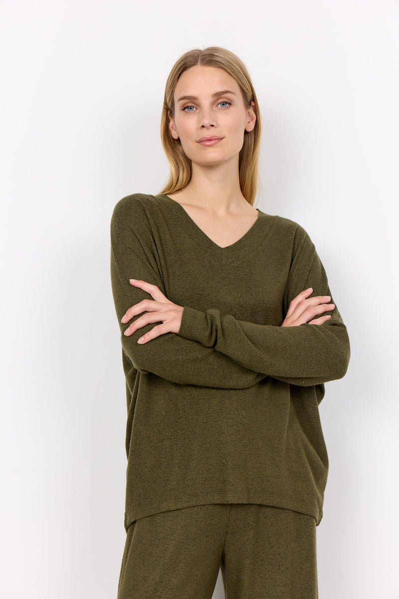 Soya Concept Micro Fleece V-Neck Sweatre