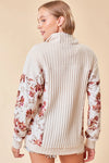 Doe and Rae Henley Sweater w/Floral Inserts