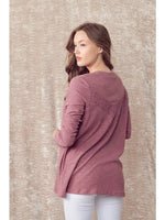 Doe and Rae Ribbed Cardigan w/Lace Inserts