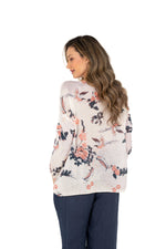 M Floral/Bird Print Sweater