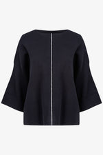 M 3/4 Sleeve Sweater w/Center Seam