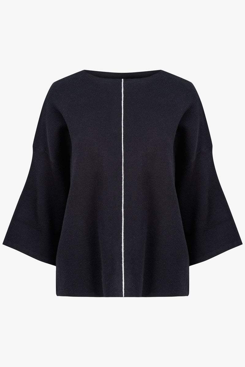 M 3/4 Sleeve Sweater w/Center Seam