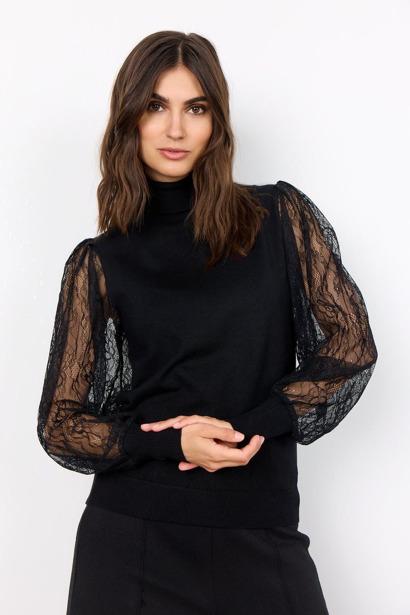 Soya Concept Turtleneck w/Lace Sleeves