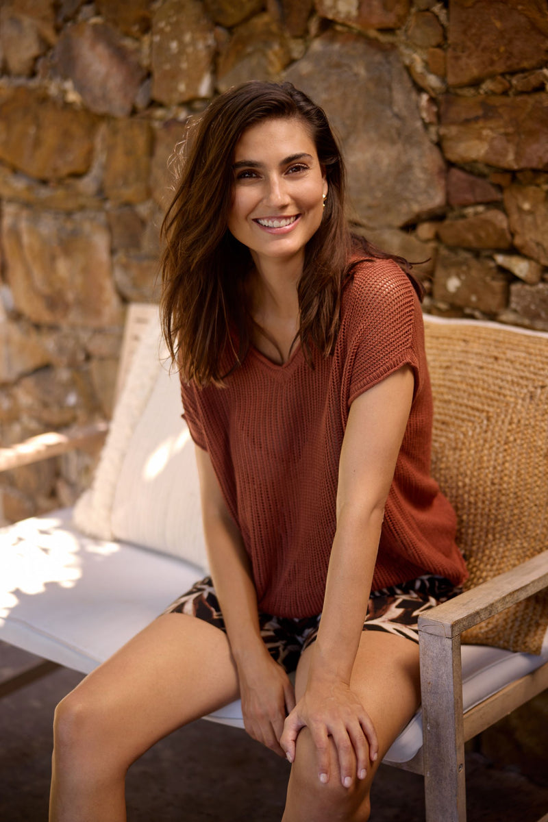 Soya Concept Cotton/Linen Crochet Top