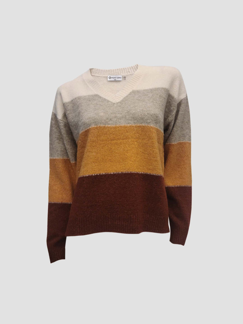 Point Zero Color Blocked Sweater