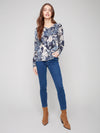 Charlie B Printed V-Neck Sweater