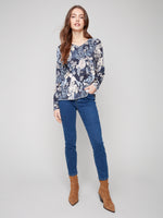 Charlie B Printed V-Neck Sweater