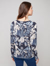 Charlie B Printed V-Neck Sweater