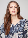 Charlie B Printed V-Neck Sweater