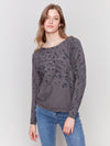 Charlie B Printed Boat Neck Sweater