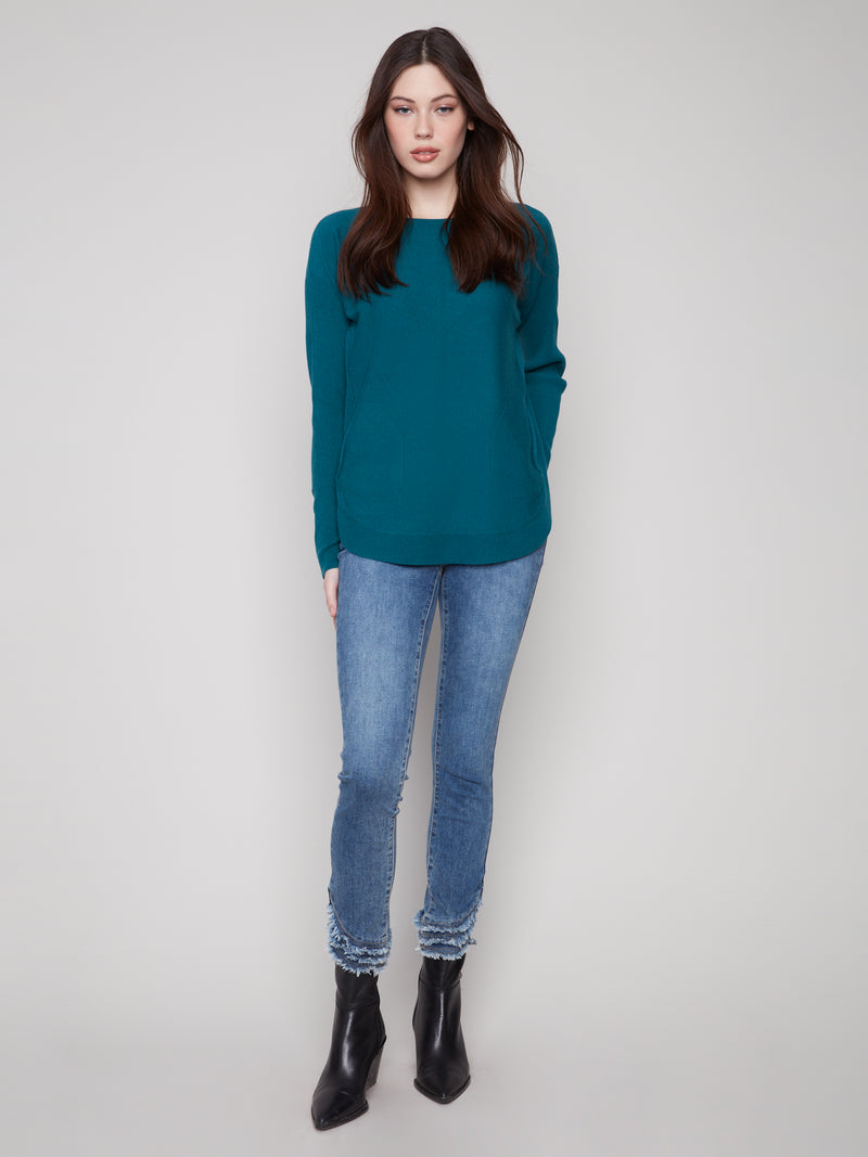 Charlie B Sweater w/Lacing on the Sleeve