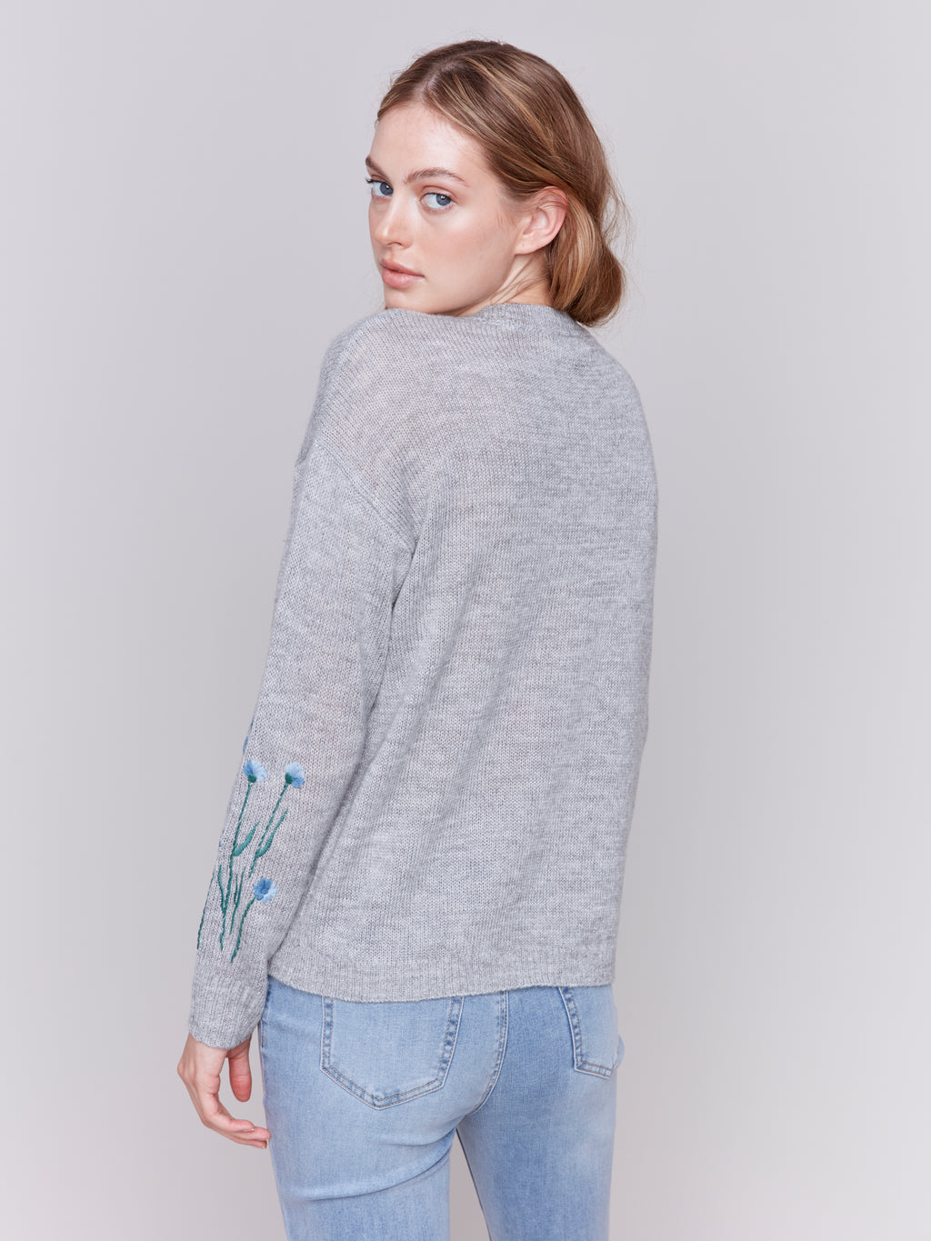 Charlie B Sweater w/Floral Embroidery