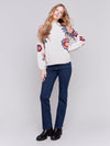 Charlie B Large Floral Print Sweater