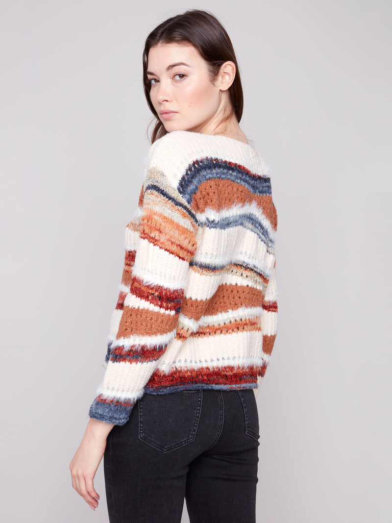 Charlie B Patchwork Knit Sweater