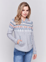 Charlie B Ski Pattern Hooded Sweater