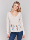 Charlie B Sweater w/Floral embroidery