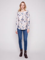 Charlie B Printed Round Hem Sweater