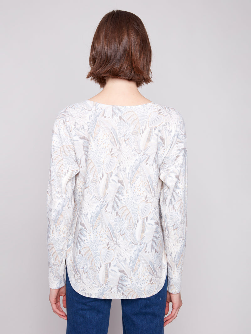 Charlie B Printed Round Hem Sweater