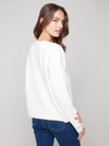 Charlie B Plush Sweater w/Boucle Flowers