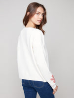 Charlie B Plush Sweater w/Boucle Flowers