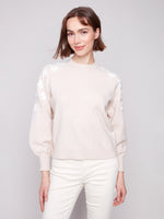 Charlie B Sweater w/Embroidered Flowers