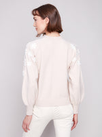 Charlie B Sweater w/Embroidered Flowers