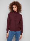 Charlie B Textured Small Cowl Neck Sweater