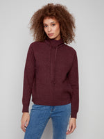 Charlie B Textured Small Cowl Neck Sweater