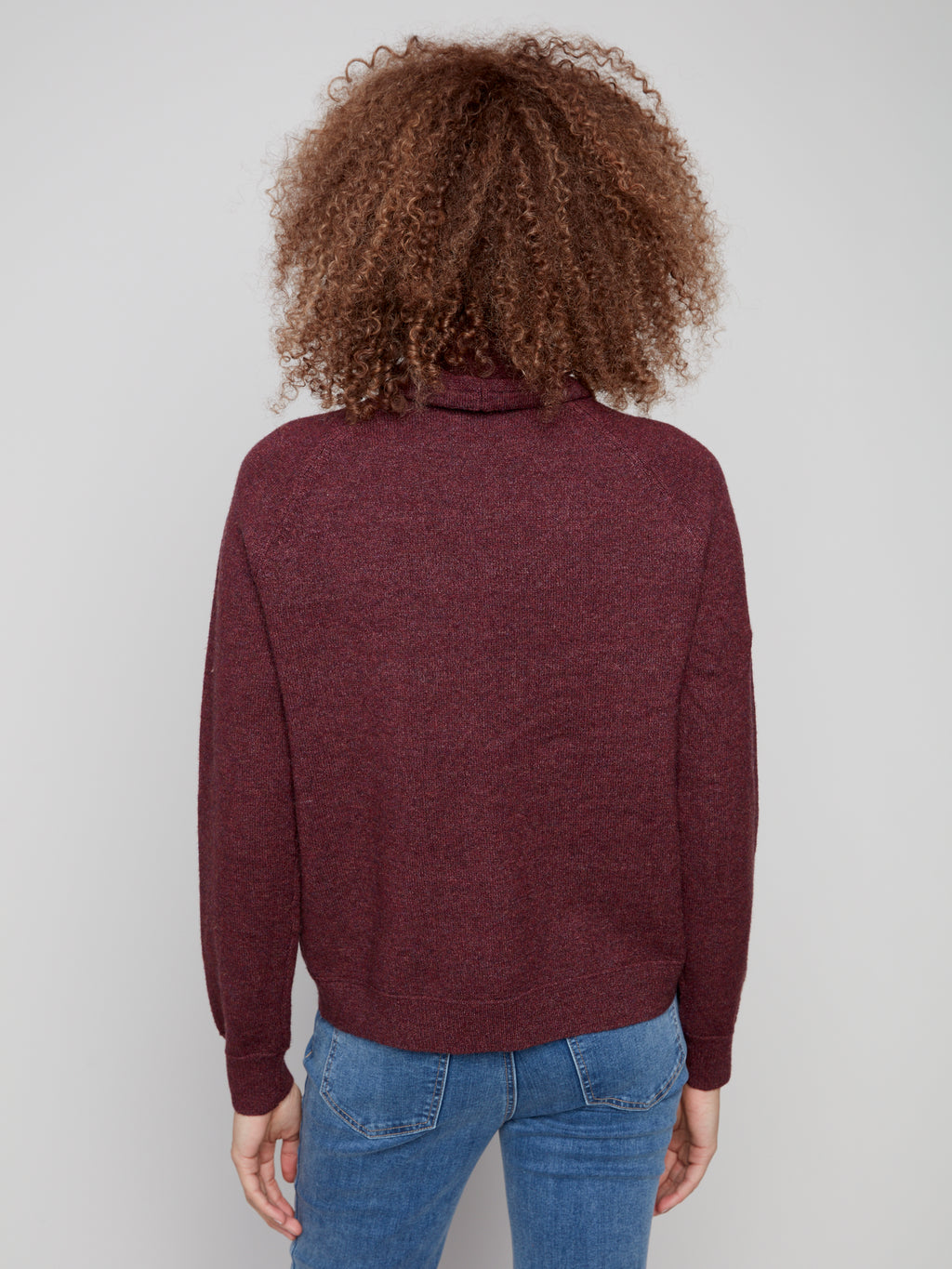 Charlie B Textured Small Cowl Neck Sweater