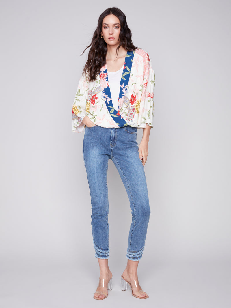 Charlie B Floral Cross Over Blouse