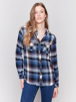 Charlie B Soft Plaid Blouse