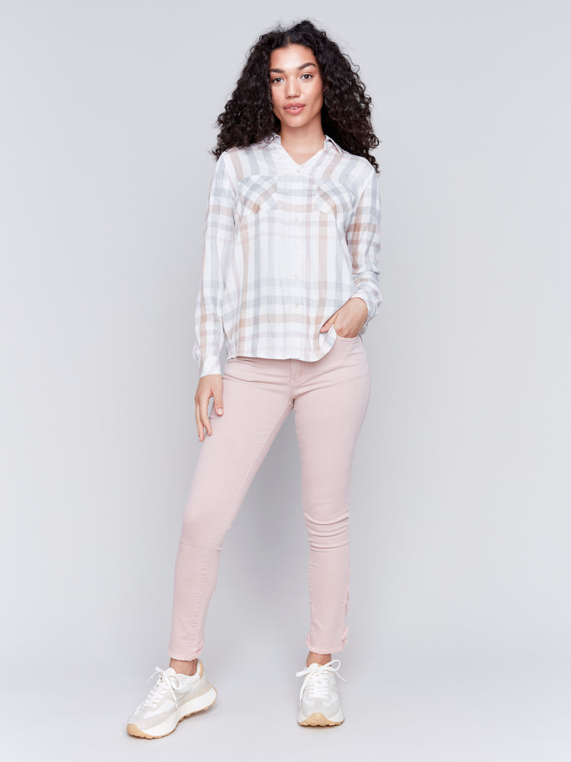 Charlie B Soft Plaid Blouse