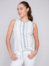 Charlie B Front Tie Sleeveless Top