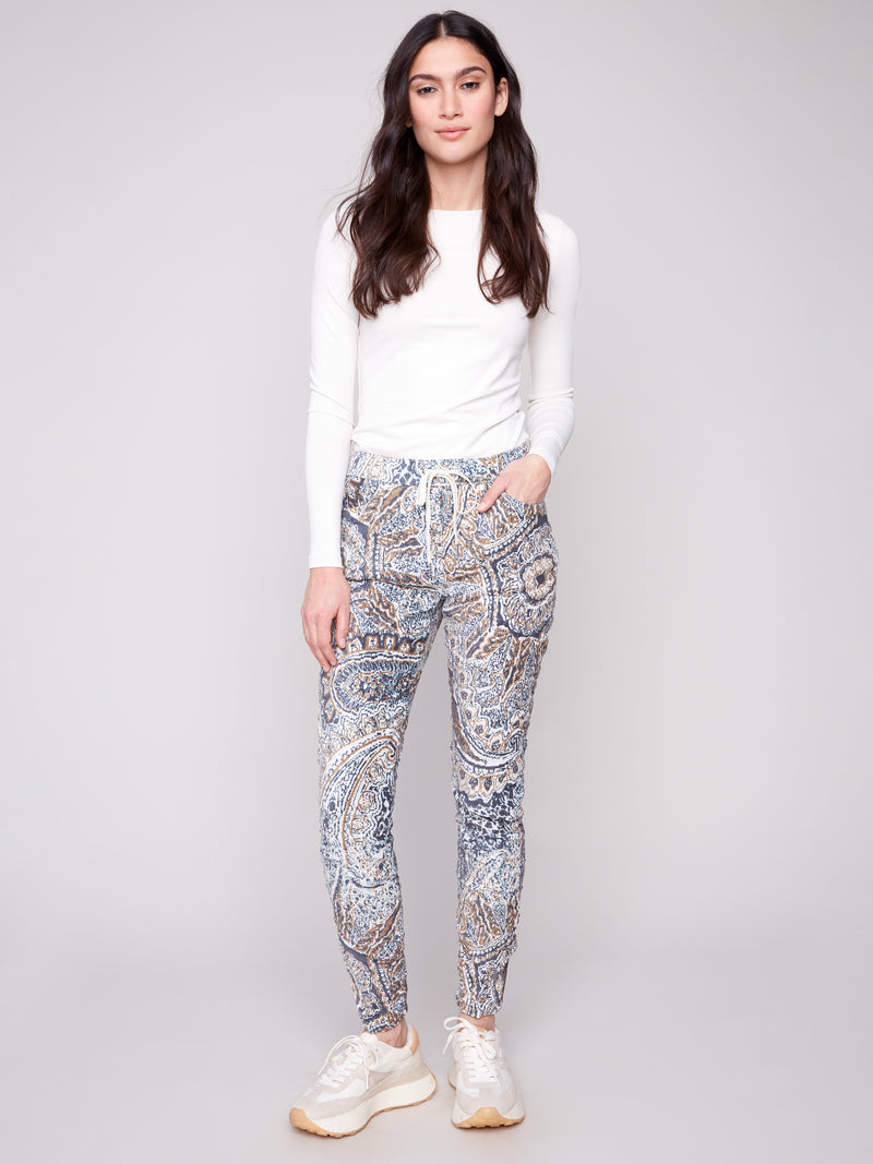 Charlie B Crinkle Printed Pants