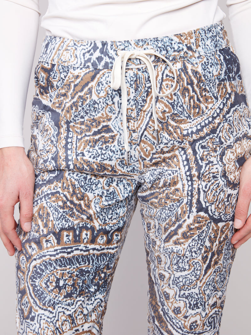 Charlie B Crinkle Printed Pants