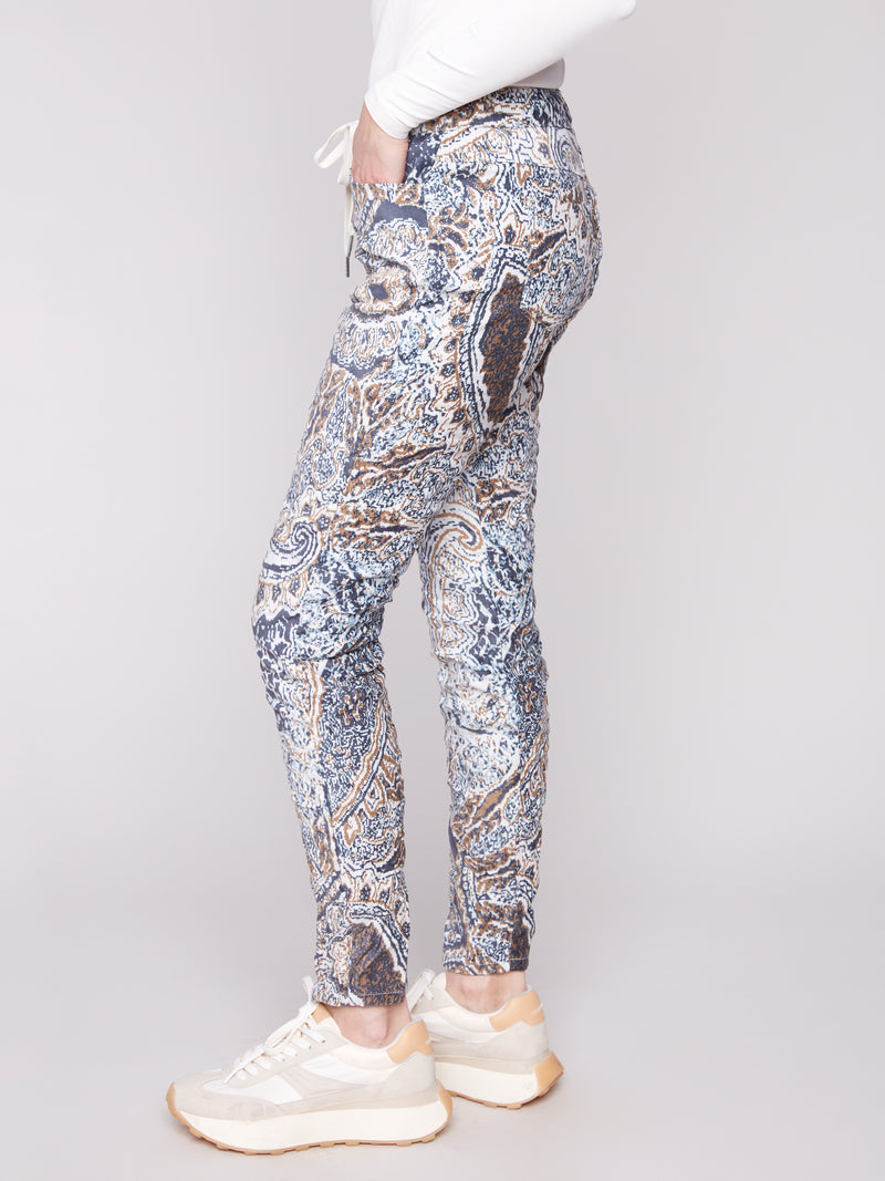 Charlie B Crinkle Printed Pants