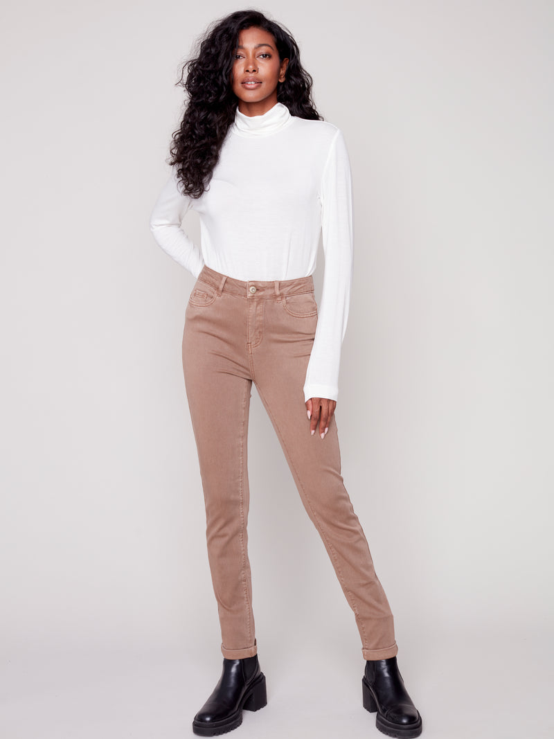 Charlie B Colored Twill Cuffed Pant