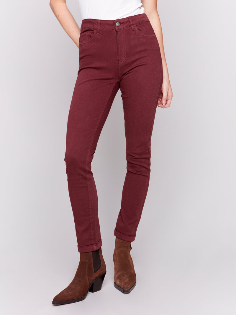 Charlie B Colored Twill Cuffed Pant