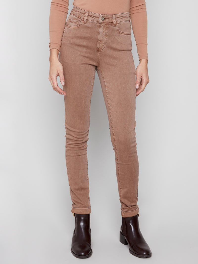 Charlie B Colored Twill Cuffed Pant