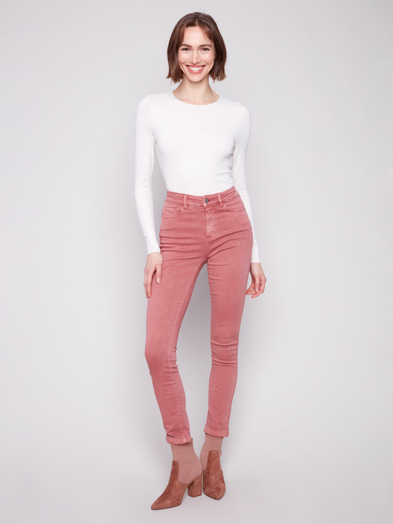 Charlie B Colored Twill Cuffed Pant