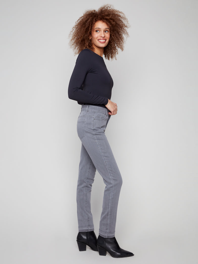 Charlie B Colored Twill Cuffed Pant