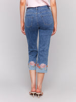 Charlie B Cropped Jeans w/Embroidery