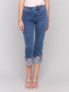 Charlie B Cropped Jeans w/Embroidery