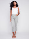 Charlie B Cropped Pant w/Zipper at Ankle