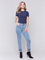 Charlie B Jeans w/Embroidered Hem