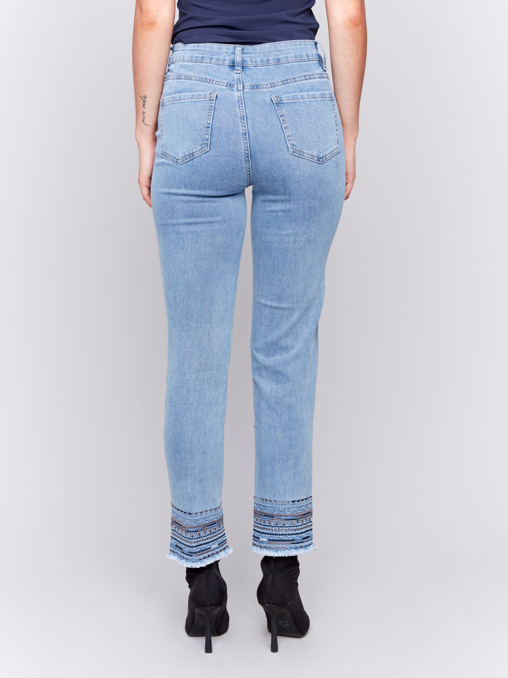 Charlie B Jeans w/Embroidered Hem